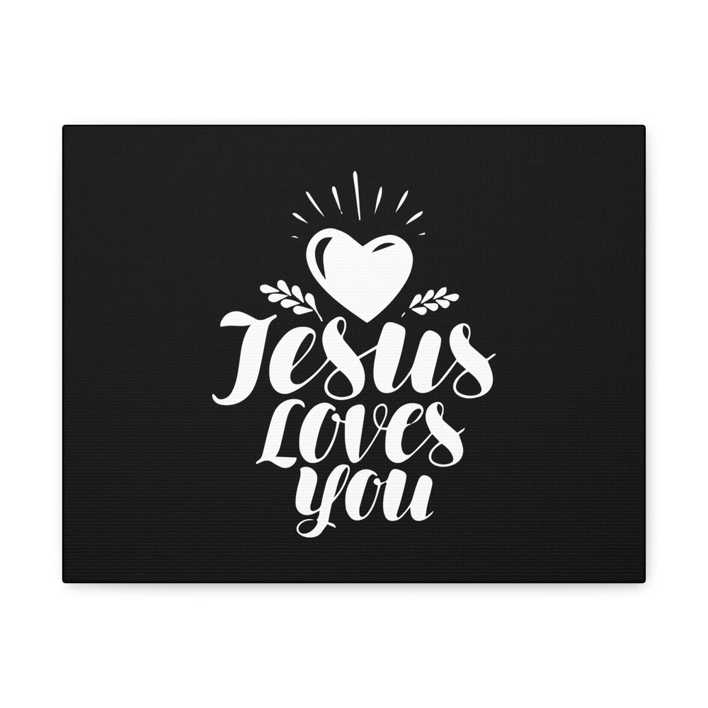 Scripture Walls John 3:16 Jesus Loves You White Heart Bible Verse Canvas